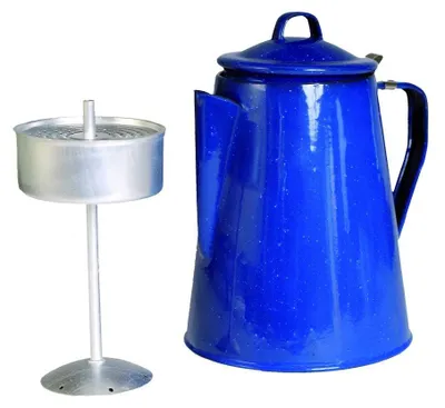 Emaille-Perkolator 2 l, Blau, für Camping & Herd