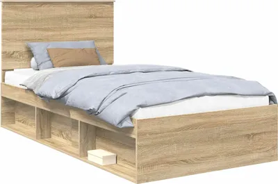 Zdjęcie produktu dla vidaXL Rama łóżka Sonoma 100 x 200 cm z litego drewna sosnowego