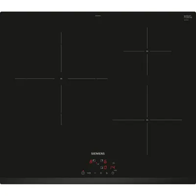 Zdjęcie produktu dla Siemens iQ100 EU63KBJB5E, Czarny, Wbudowany, 60 cm, Płyta indukcyjna strefowa, Szkło, 3 stref(y)