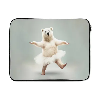 Produktbild von MuchoWow® Laptop Hülle 17 Zoll Laptoptasche Eisbär - Tutu - Weiß - Porträt - Tiere - Kinder - Zipper - Schutzabdeckung