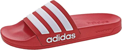 Produktbild von Adidas Cloudfoam Adilette, Männlich, Erwachsener, Rot, Weiß, Einfarbig, Synthetisch, Textil