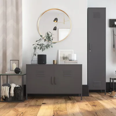 Produktbild von Schrank mit 1 Tür aus Metall graphitgrau