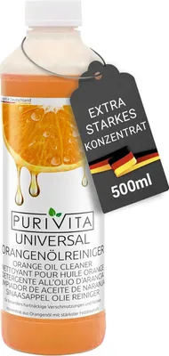 Produktbild von Purivita – Orangenölreiniger Konzentrat in der praktischen 500 ml Flasche