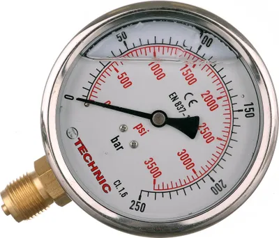 Immagine prodotto di Manometro A Glicerina 1/2 Pollice 100 Mm 250 Bar Per Aria E Acqua