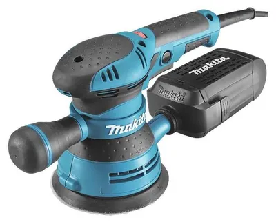 Image de Makita BO5041 Ponceuse excentrique électrique professionnelle, 300 watts, surface de ponçage de 125 mm, vitesse variable, aspiration de la poussière