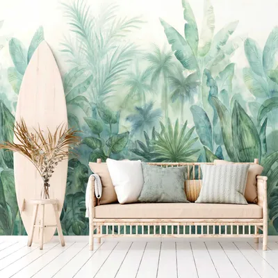 Obrázek produktu pro Profhome 392301-GU Netkaná tapeta jungle matná zelená modrá krémová bílá 2,65 m x 2,8 m