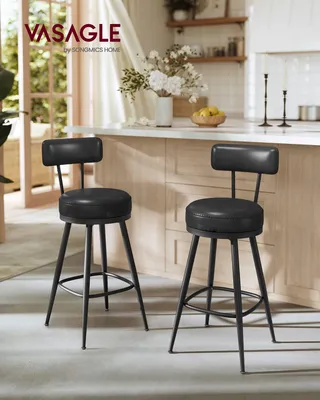 Produktbild von EKHO Kollektion – Barhocker-Set (2er-Pack) aus Kunstleder, tiefschwarz