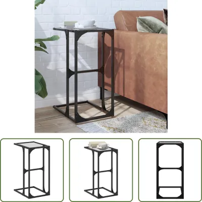 Immagine prodotto di The Living Store Tavolino con piano in vetro trasparente 40x30x61,5 cm in acciaio