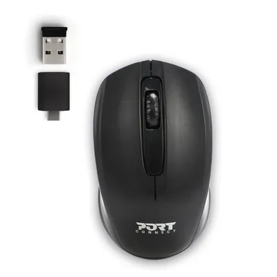 Obrázok produktu pre Port Designs 900508, Všestranný, RF Wireless + USB Type-C, 1000 DPI, Čierna