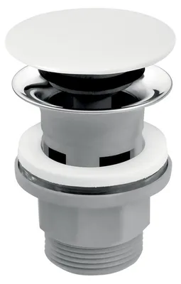 Immagine prodotto di Tappo di scarico 5/4" bianco in Vetroceramica per lavabo con troppopieno (S288PPC-B)