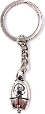 Productafbeelding van Onwomania sleutelhanger, zilverkleurig metaal, computer, PC, muis, liefde, hart