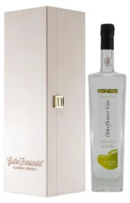 Produktbild von Elderflower London Dry Gin mit Geschenk-Holzkiste