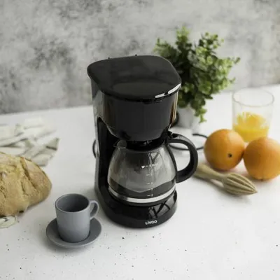 Image de Cafetière filtre 6 tasses 600w noir - Livoo - DOD183N -