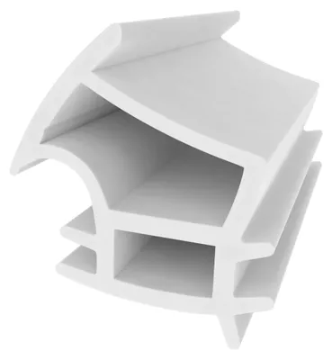 Produktbild von Stahlzargendichtung für Novoferm C-190 Stahltüren - Weiß - 10 cm Muster - 16 mm Höhe - Türdichtung Stahlzarge - Zugluftstopper und Schallschutz