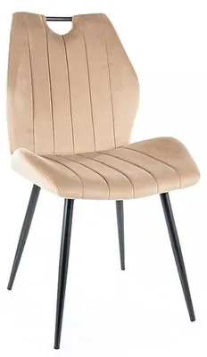 Image de Chaise en velours "Arco" - Velvet - Beige - l 51 x H 91 cm