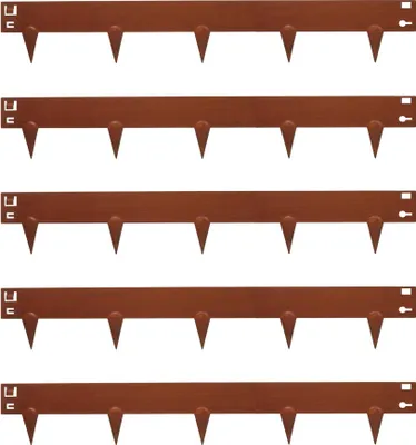 Produktbild von Harbour Housewares 5-teiliges Rasenkantenset aus Stahl – 5 m x 8 cm – Rost