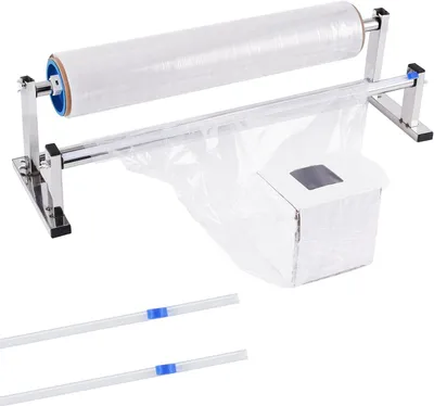 Productafbeelding van Folie Wikkelmachine - Verpakking Dispenser - Pakketten Verpakken - Met Folie Snijder - 60 cm Breed - Zilver