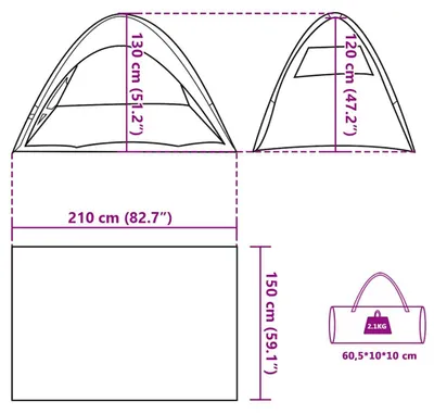 Produktbild von vidaXL Strandzelt Grau Wasserdicht