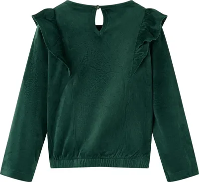 Productafbeelding van vidaXL Kinderblouse met ruches, donkergroen, maat 116