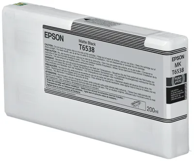 Produktbild von Epson T6538 Matte Black-Tintenpatrone (200 ml), Standardertrag, Schwarz, Tinte auf Pigmentbasis, 200 ml, 1 Stück(e), Einzelpackung