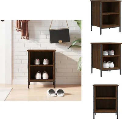 Obrázek produktu pro vidaXL Botník hnědý dubový vzhled 38x35x50 cm materiál na bázi dřeva - Botníky a skříně