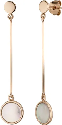Produktbild von JOBO Ohrhänger 925 Sterling Silber rotgold vergoldet 2 Perlmutt-Einlagen Ohrringe