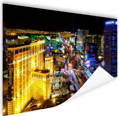Produktbild von MuchoWow® Poster Skyline - Las Vegas - Nacht 180x120 cm - Fotoplakat
