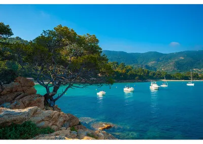 Image de Tableau sur toile crique du Lavandou 45x65 cm, Tableau mural moderne pour décoration intérieure