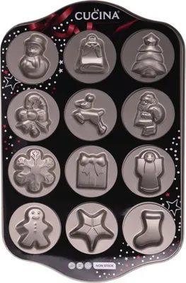 Produktbild von Weihnachtsausstecher, 12 Weihnachtsmotive, 44 x 29 cm - La Cucina