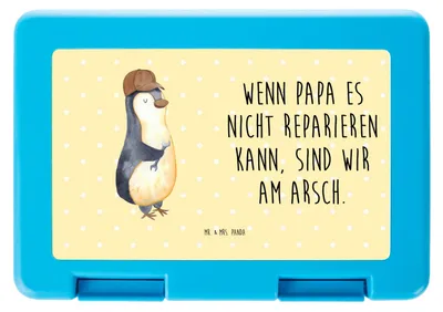 Produktbild von Mr. & Mrs. Panda Bentobox Wenn Papa es nicht reparieren kann, sind wir am Arsch - Gelb Pastell - Geschenk, Bento Box, Lunchbox, Vatertag, Vorratsbehälter, Frühstücksdose