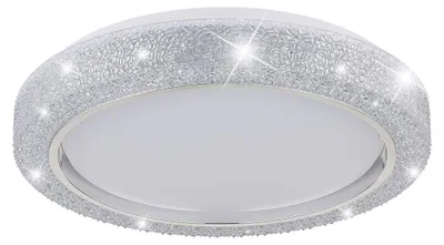 Produktbild von LED Deckenleuchte, Chromring, weiß opal