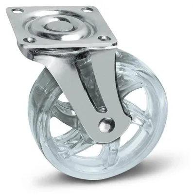 Produktbild von SOTECH Möbelrolle RAPID Ø 75 mm transparent ohne Bremse – Lenkrolle, Traglast 35 kg