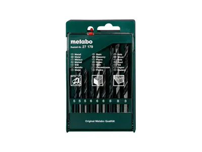 Immagine prodotto di Assortimento di punte Metabo 9 pezzi per metallo, muratura, legno 627179000