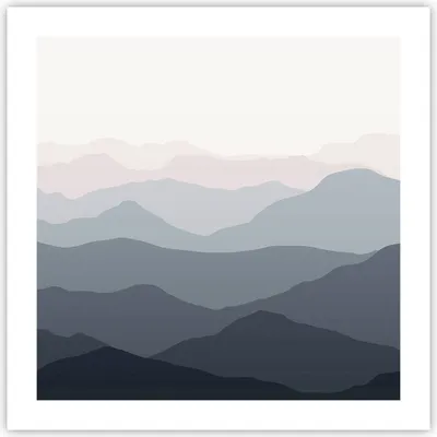 Produktbild von Poster - Poster ohne Rahmen - Berge Grafiken Buntstift - 50x50 cm - Wand Bild - Wanddeko - Wandbilder - Kunstposter - Wandposter - Bilder - Kunstdruck - Wanddekoration - Wandbild - P2XAC50x50-4389