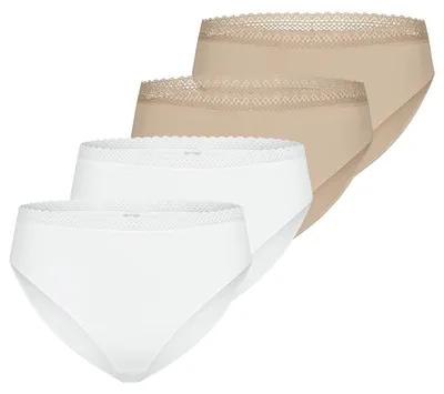 Produktbild von Nina von C. 4er Pack Slipboutique Jazz Pants Mit Retro-Spitzenbund, Weiches, pflegeleichtes Material, Hüftiger Sitz und Po bedeckend
