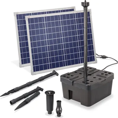 Produktbild von Solar Teichfilter Set Professional 100W 3400 l/h Gartenteich Teichpumpe 100911