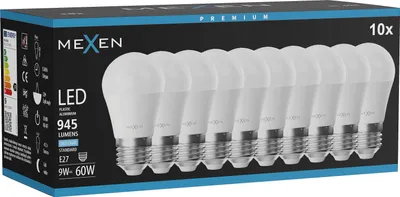 Zdjęcie produktu dla Mexen Nova 10x żarówka LED E27, G45, 9W, Zimna - 6500K, 945 lm - L101-E27-0965-01x10