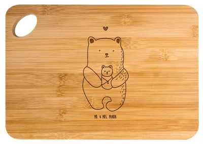 Produktbild von Mr. & Mrs. Panda Schneidebrett Bär Baby - Transparent - Geschenk, brotzeitbrettchen, Teddy, Holzbrettchen, Geburt, Frühstücksbrettchen, Holzbrett, Glückwunsch, Mutter