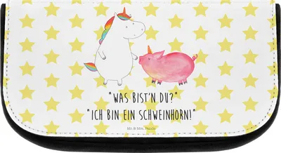 Produktbild von Mr. & Mrs. Panda Organizer Einhorn Schwein - Weiß - Geschenk, Unicorn, Kosmetiktasche, Necessaire, Einhörner, Make-up, Schweinchen, Kulturbeutel, schmink, Freundin