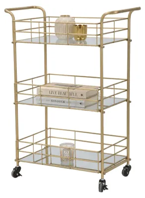 Produktbild von Arviat - Wagen, 60x31x80h cm Gold, 3 Regale
