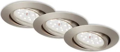 Image de Lot de 3 lampes LED encastrées, Ø 8,2 cm, 3,5 W, nickel mat, Briloner Leuchten
