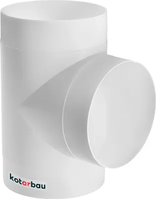 Obrázok produktu pre KOTARBAU® T-kus pre ventilačné systémy Ř 125 mm z ABS Ventilačné potrubie pre ventilačné kanály Trojcestná rúrková spojka