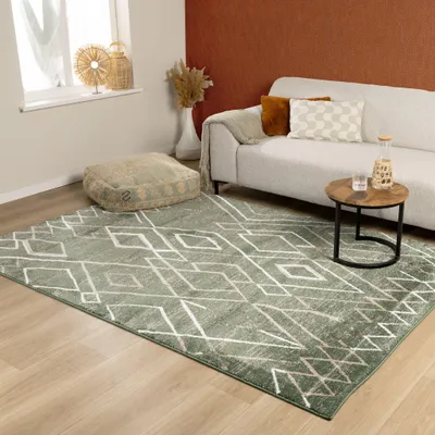 Produktbild von Volero - Berberteppich - Blend Diamond Grün - 120x170cm - Wohnzimmer, Schlafzimmer - Boho