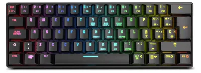 Produktbild von Krom Kluster, Mini, Verkabelt & Kabellos, USB + Bluetooth, Mechanischer Switch, RGB-LED, Schwarz