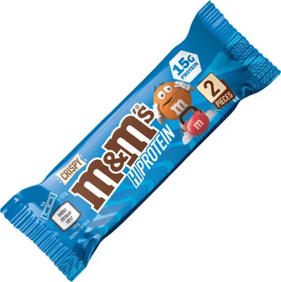 Obrázek produktu pro Mars M&M's Crispy HiProtein Bar 52 g mléčná čokoláda / Proteinové tyčinky, cookies a brownies / Lahodná proteinová tyčinka obsahující pravé M&M's lentilky