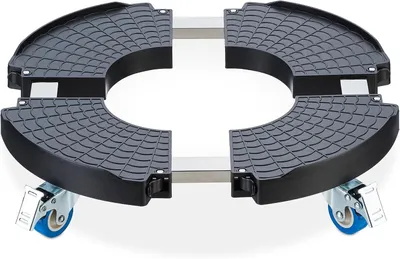 Productafbeelding van Plantentrolley, uitschuifbare plantenroller, Ø 40-57,5 cm, kunststof, max. 200 kg, binnen & buiten, grijs