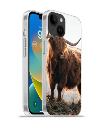 Produktbild von MuchoWow® Handyhülle Schutzhülle Hülle für Apple iPhone 14 - Softcase Schottische Highlander - Tiere - Ländlich - Landschaft - Kuh - Natur Silikon Softcase Handy Hülle - Mobiltelefonhülle