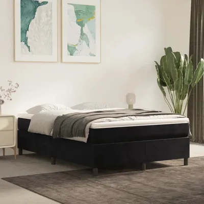Immagine prodotto di The Living Store Letto a molle con materasso nero 140x200 cm in velluto