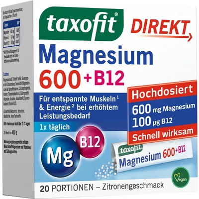 Obrázok produktu pre taxofit Magnézium 600+B12 DirektGra 20ks