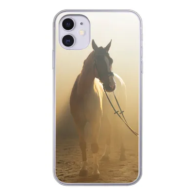 Produktbild von MuchoWow® Handyhülle Schutzhülle Hülle für iPhone 11 Pferd - Licht - Sand Silikon Softcase Handy Hülle - Handytasche